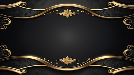 Elegant ornate gold frame on a dark textured background