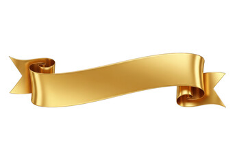 A golden ribbon banner isolated on transparent background this banner is perfect for adding a touch of elegance and sophistication to any design use it to highlight important text or images