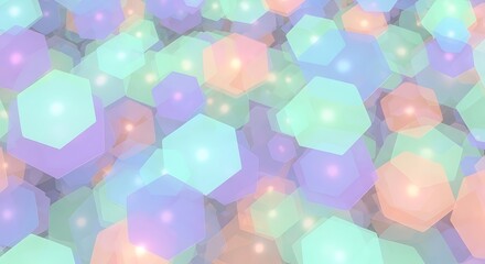 Pastel Hexagon Abstract Background with Bokeh Effect Light Points Wallpaper