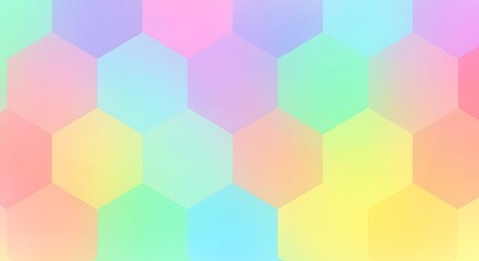 Pastel Hexagon Pattern in Soft Colors with Gradient Effect Background