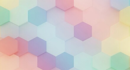 Pastel Hexagon Pattern Design with Soft Light and Geometric Shapes