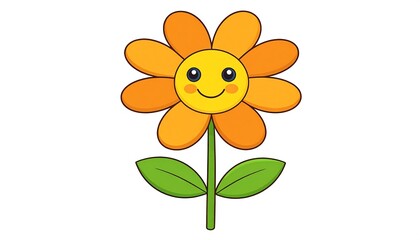 Cartoon flower with a happy face