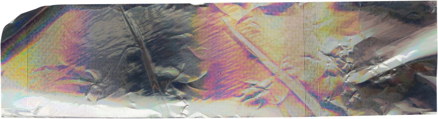 Adhesive holographic foil tape isolated on white background