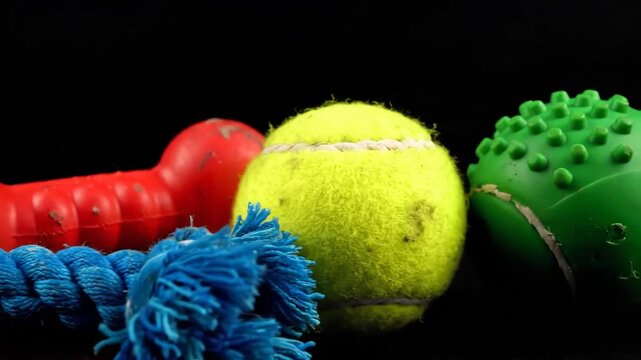 Dog Toys Still Life A Colorful Collection for Playtime Fun.