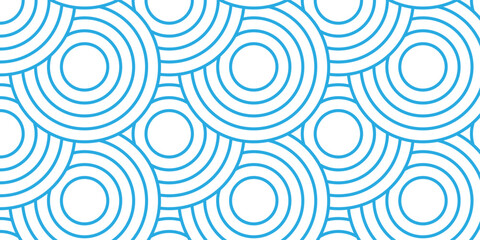 seamless blue swirl circle fabric overlapping element decorative texture white background	
