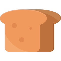 Two Slices of Toasted Bread with a Brown Crust and Visible Air Pockets Against a Transparent Background