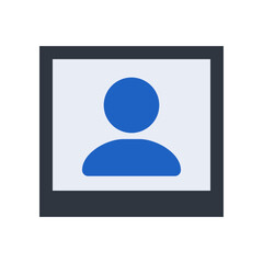 Profile Icon with Classic Blue Color for Business or Education Use