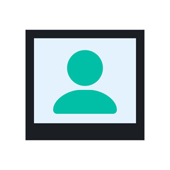 Profile Icon with Mint and Blue Colors for Digital Design