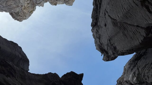 Limestone Arch with a View of the Blue Sky