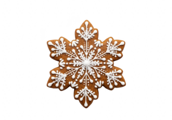 Gingerbread snowflake isolated on transparent background a delicious and festive treat, perfect for the holidays the intricate icing design adds a touch of elegance to this classic cookie