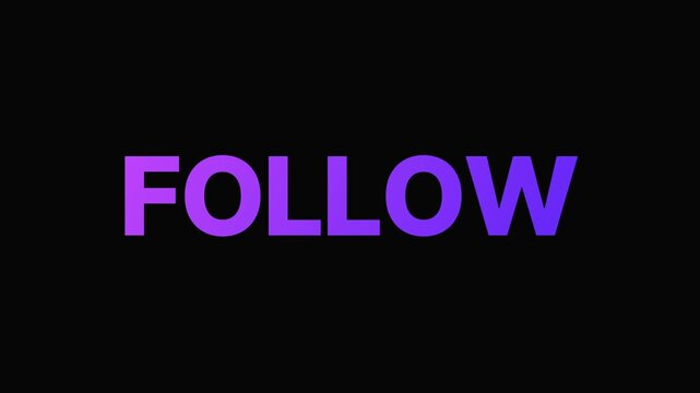 FOLLOW - Rolling Letters Kinetic Typography CTA on Black (4K)