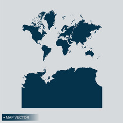 Obraz premium Continents With Antarctica map