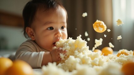 Scenes of babies enjoying delicious food