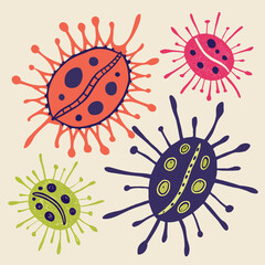 Hand-drawn abstract blob splat shapes vector illustration scalable colorful organic forms