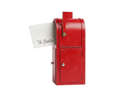 Red mailbox with a letter isolated on transparent background this vintagestyle mailbox evokes a sense of nostalgia, perfect for themes related to communication, mail, and retro designs