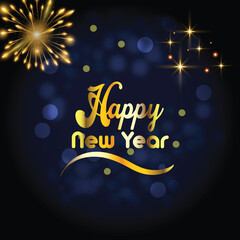 elegant happy new year greeting background with 2023 3d gold text