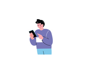 スマホを操作する男性