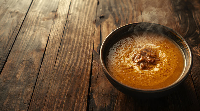 Tarka Dall Yellow lentils soup cooked with onions, garlic and spices. Gluten-free. Vegan isolated on transparent background. Indian dish on the plate for menu, cafe, design. ganrative .ai