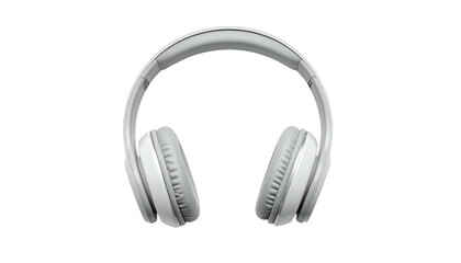 Light grey over-ear headphones centered on a stark black background