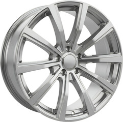 Obraz premium Sleek Silver Car Wheel With A Complex Multi Spoke Design Showcasing A Polished Metallic Surface And Intricate Detailing On A Transparent Background For Isolation Isolate