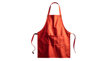 Bright red apron hanging, ready for cooking or crafting