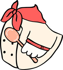 Cartoon Chef Uniform with Spoon for Silly Goose Dress Up Illustration