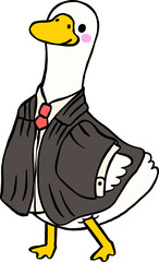 Silly Goose Porch Professional Lawyer Cartoon Uniform Dress up Illustration