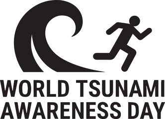 Obraz premium World Tsunami Awareness Day silhouette vector