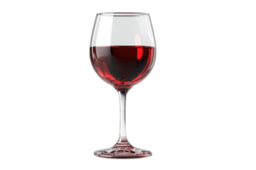 Stemmed glass filled with red wine