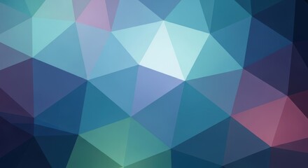 Fototapeta premium Geometric mosaic background with triangular pattern in shades of blue and light pink creating a