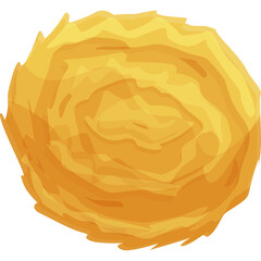 Golden Yellow Abstract Bird Nest Icon With Swirling Straw Texture On Transparent Background Artistic Representation
