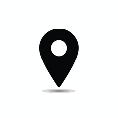 Minimalistic Black Location Pin Icon Representing Navigation and Geography