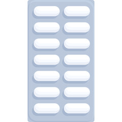 Obraz premium White Oval Pills Packaged In Blister Pack With Gray Tray For Medicine Healthcare Pharmaceutical And Medical Treatment