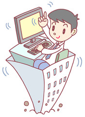 ビジネスのイラスト - ネット起業・会社設立・起業家・社屋