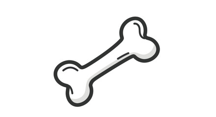 A simple stylized illustration of a white dog bone.