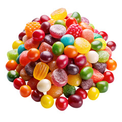 Colorful Candy Assortment — Bright Jelly Beans PNG Transparent Background.