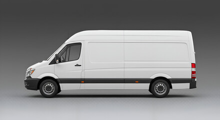 Modern White Delivery Van on Neutral Background for Logistics and Transportation