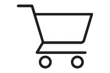 Simple shop trolley icon outline for online shopping and retail