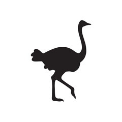 Ostrich icon vector flat illustration design on white background on white background