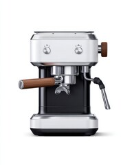 Sleek espresso machine with modern design for brewing rich coffee at home.