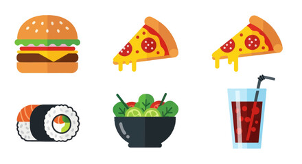 Assortment of popular fast food and meal items.