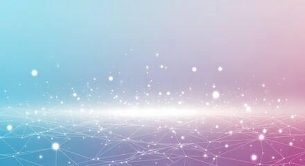 Abstract futuristic technology background with a glowing plexus network and light particles.