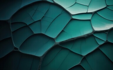 Abstract shimmering emerald green and deep teal organic cell like pattern with dark veins image