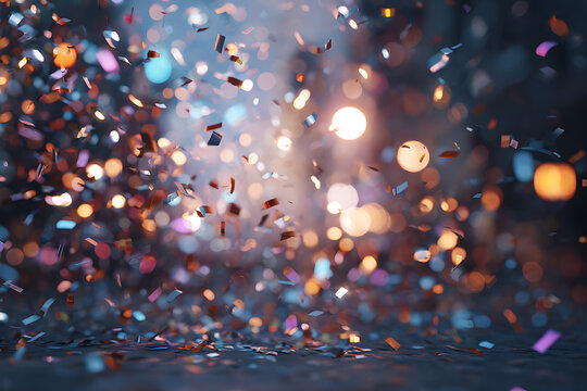 Celebrate Success with Confetti Bursting, Festive and Joyful, Perfect for a Party Invitation or New Year's Eve, Holiday Cheer and Good Times - Powered by Adobe
