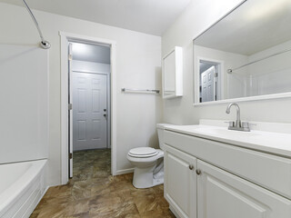 Modern residential empty bathroom interior