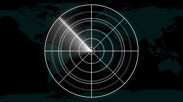 Glowing neon white color radar technology animation on transparent background. Simple Radar Scanning with radio waves. Hud call rader concept. 