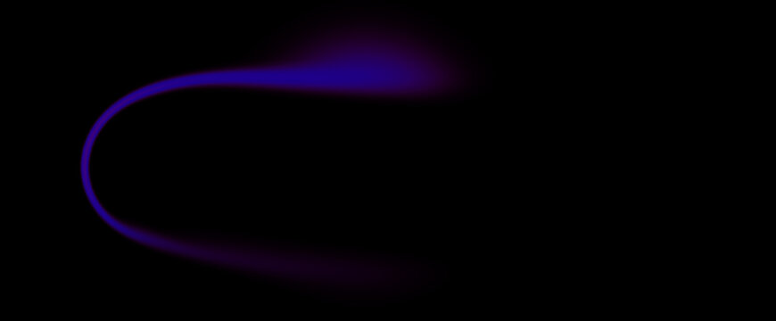 Dynamic purple light trail on black background for modern designs and abstract presentations