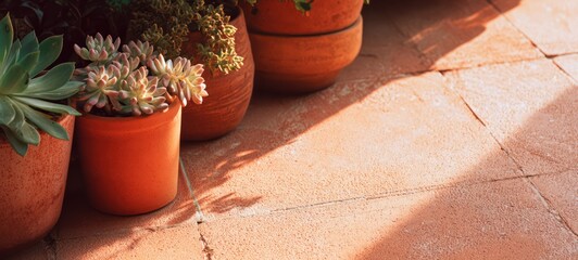 Potted Plants on Tile.