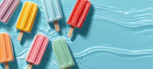 Popsicles in Blue Water.