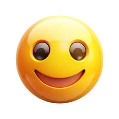 Happy Emoji Face — Positive Emotion and Fun Chat Symbol Transparent Background.
